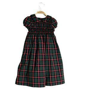 Janie and Jack Smocked Plaid Holiday Red Green Dress Toddler 3T